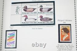 US 1980s-2000s COLLECTION OF 600+ STAMPS MINT & USED IN MINKUS ALBUM F. V. $500+