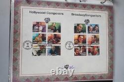 US 1990s-2000s PUGH HAND PAINTED COLLECTION OF 32 JUMBO FDCs STORED IN ALBUM