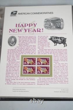 US 1990s COLLECTION OF 72 STAMP PANELS #440-509 STORED IN WHITE ACE ALBUM