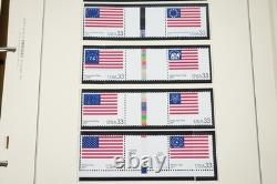 US 2000s COLLECTION OF 112 GUTTER PAIRS & BLOCKS ALL MNH STORED IN SCOTT ALBUM