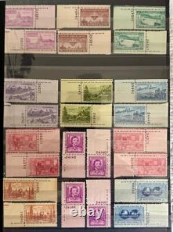 US COLLECTION of 950 Stamps with PLATE NUMBERS, All Mint Never Hinged, LOOK & READ