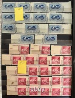 US COLLECTION of 950 Stamps with PLATE NUMBERS, All Mint Never Hinged, LOOK & READ