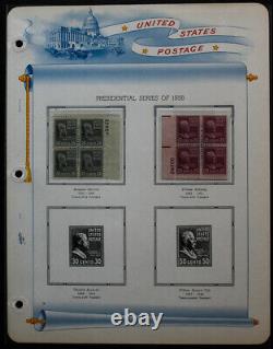 US Mint NH Plate Block Stamp Collection Harris Album Lot of 500+ 1930's to 1970