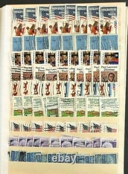 US Old Stamp Collection 10,000+ Used in Extremely Overstuffed Stock Book Album