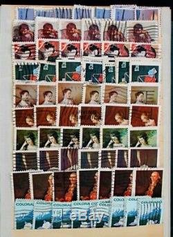 US Old Stamp Collection 5,000+ Used in Overstuffed in Old ELBE Stock Book Album