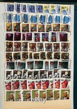 US Old Stamp Collection 5,000+ Used in Overstuffed in Old ELBE Stock Book Album