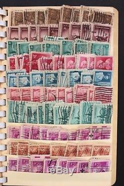 US Old Stamp Collection 6,000+ Used in Extremley Overstuffed Stock Book Album