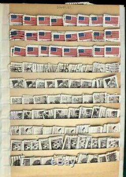 US Old Stamp Collection 6,500+ Used in Extremely Overstuffed Stock Book Album