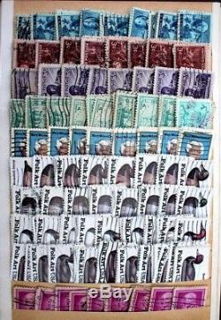 US Old Stamp Collection 7,000+ Used in Overstuffed Stock Book Album Used Stamps