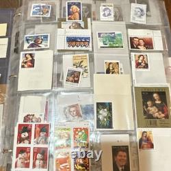 US Stamp Collection Album Art, Famous People 8 pages only and sleeves lot