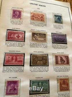 US Stamp Collection Mounted In H. E. Harris Liberty Stamp Album Tons Of Stamps