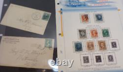 US Stamp Collection- older issues on 18 vintage album pages (C437)