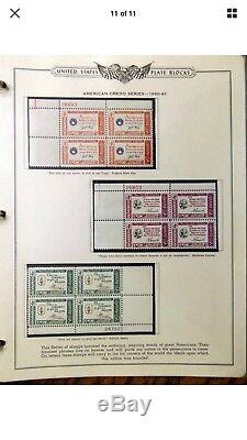 US Stamps COMPLETE Mint US Plate Block Stamp Collection in Binder Album MNH