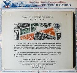 US Stamps Early collection of 70 Bureau Souvenir Cards in 2 Specialty Albums