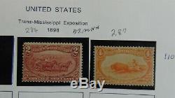 USA stamp collection in 3 ring White Ace album with est. 457 stamps'54
