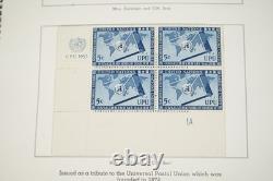 United Nations 1951-1975 Collection Of 275 Mint Corner Blocks In Album