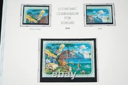 United Nations 1991-1993 Collection Of 200 Mint Stamps Stored In White Ace Album