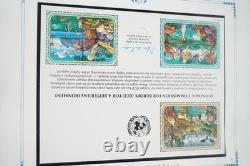 United Nations 1991-1993 Collection Of 200 Mint Stamps Stored In White Ace Album