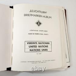 United Nations Stamp Collection Lighthouse Album 200+ Stamps 1950s to 1980s