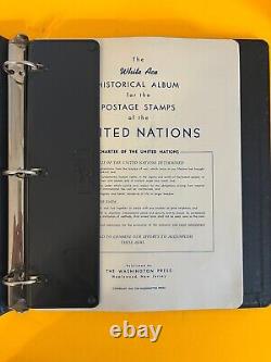 United Nations Stamp Collection in White Ace Album Completed Pgs 1-42, 1951-1969