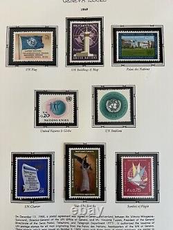 United Nations Stamp Collection in White Ace Album Completed Pgs 1-42, 1951-1969