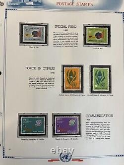 United Nations Stamp Collection in White Ace Album Completed Pgs 1-42, 1951-1969