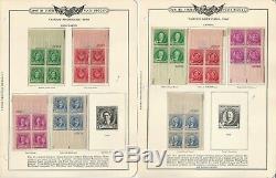 United States Stamp Collection Mint Plate Blocks 1938-48 Minkus Album, JFZ