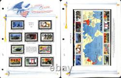 United States Stamp Collection in White Ace Album, 1993-1996 MNH in Mounts