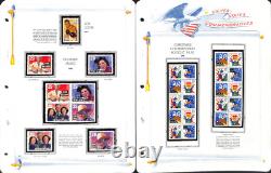 United States Stamp Collection in White Ace Album, 1993-1996 MNH in Mounts
