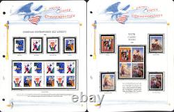United States Stamp Collection in White Ace Album, 1993-1996 MNH in Mounts