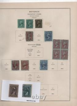 Us 1875-1898 Revenues Collection Of 120 Stamps On 6 Scott Album Pages