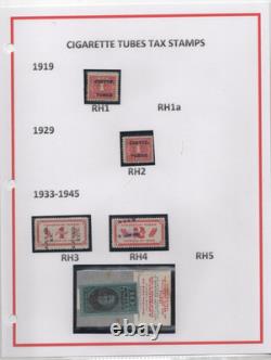Us 1890-1941 Collection Of 46 Revenues On 14 Album Pages Includes Narcotics