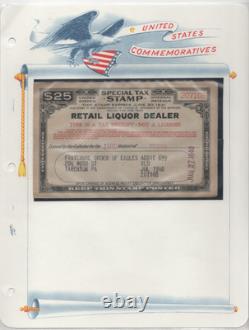 Us 1890-1941 Collection Of 46 Revenues On 14 Album Pages Includes Narcotics