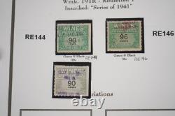 Us 1914-1954 Collection Of 140+ Wine Revenue Stamps Stored In White Ace Album