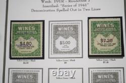 Us 1914-1954 Collection Of 140+ Wine Revenue Stamps Stored In White Ace Album