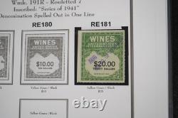 Us 1914-1954 Collection Of 140+ Wine Revenue Stamps Stored In White Ace Album
