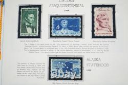 Us 1958-1974 Commemorative Collection Of 390+ Mint Stamps In White Ace Album