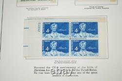 Us 1959-1971 Collection Of 275+ Mint Plate Blocks Stored In Minkus Album