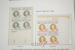 Us 1959-1971 Collection Of 275+ Mint Plate Blocks Stored In Minkus Album