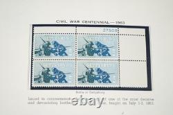 Us 1961-1970 Collection Of 200 Mint Plate Blocks Stored In Album