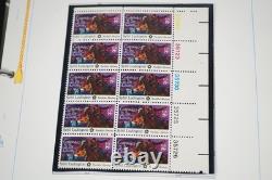 Us 1975-1979 Collection Of 150 Various Sized Mint Plate Blocks Stored In Album