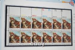 Us 1975-1979 Collection Of 150 Various Sized Mint Plate Blocks Stored In Album