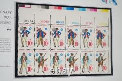 Us 1975-1979 Collection Of 150 Various Sized Mint Plate Blocks Stored In Album