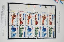 Us 1975-1979 Collection Of 150 Various Sized Mint Plate Blocks Stored In Album