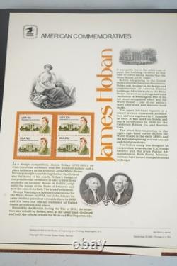 Us 1981-1984 Collection Of 80 Commemorative Stamp Panels Stored In Usps Album