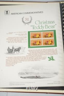 Us 1981-1984 Collection Of 80 Commemorative Stamp Panels Stored In Usps Album