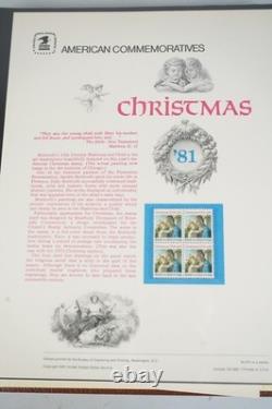 Us 1981-1984 Collection Of 80 Commemorative Stamp Panels Stored In Usps Album