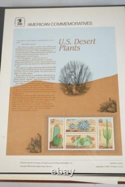 Us 1981-1984 Collection Of 80 Commemorative Stamp Panels Stored In Usps Album