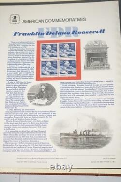 Us 1981-1984 Collection Of 80 Commemorative Stamp Panels Stored In Usps Album