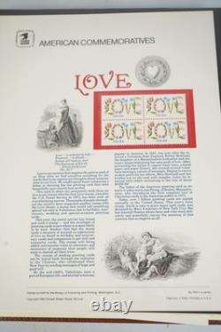 Us 1981-1984 Collection Of 80 Commemorative Stamp Panels Stored In Usps Album